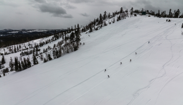 Deer Mountain Snow Skiing Aerial Photo