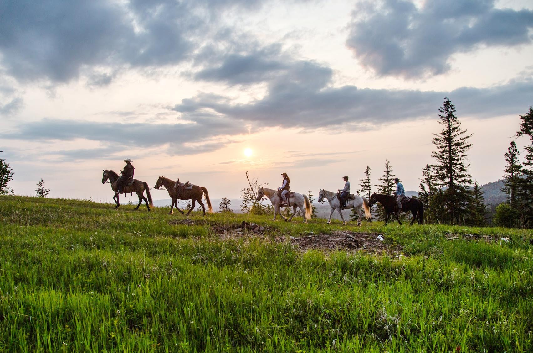 Horseback Riding With Nature Background at Deer Mountain Village Photo