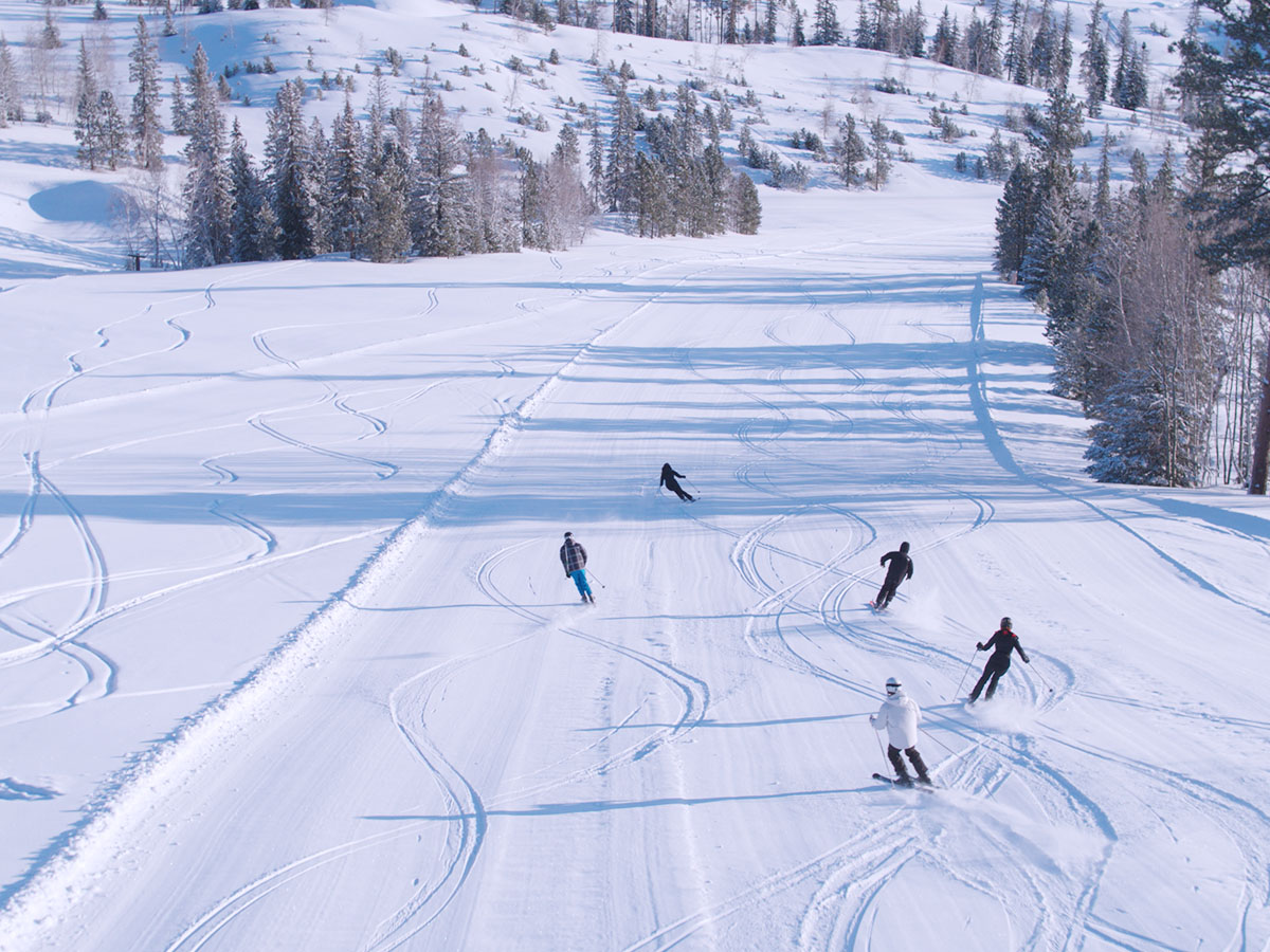Downhill skiing.