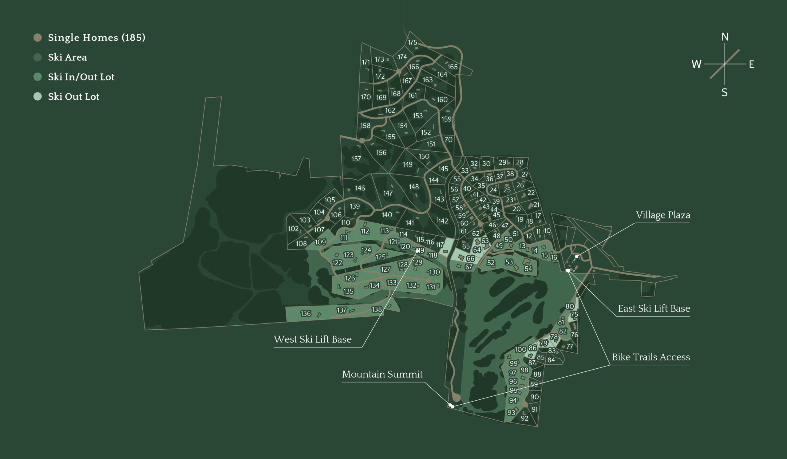 Community master plan of Deer Mountain Village.